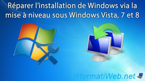 Réparer l'installation de Windows via la mise à niveau sous Windows Vista, 7 et 8
