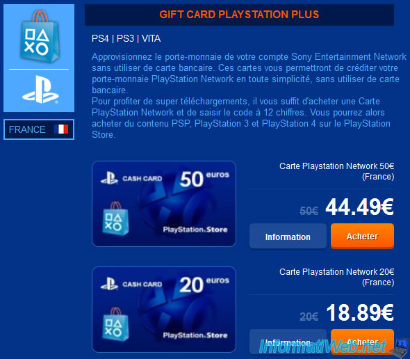 Carte Cadeau PlayStation de 20 - Utilisable sur le PlayStation