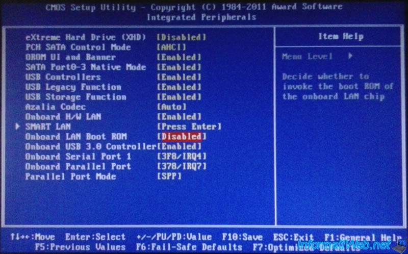 gigabyte bios boot lan rom