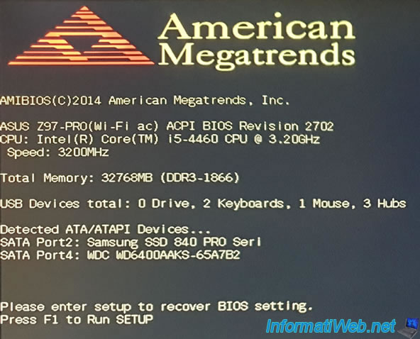 Fix the problem encountered when the BIOS battery is empty - BIOS