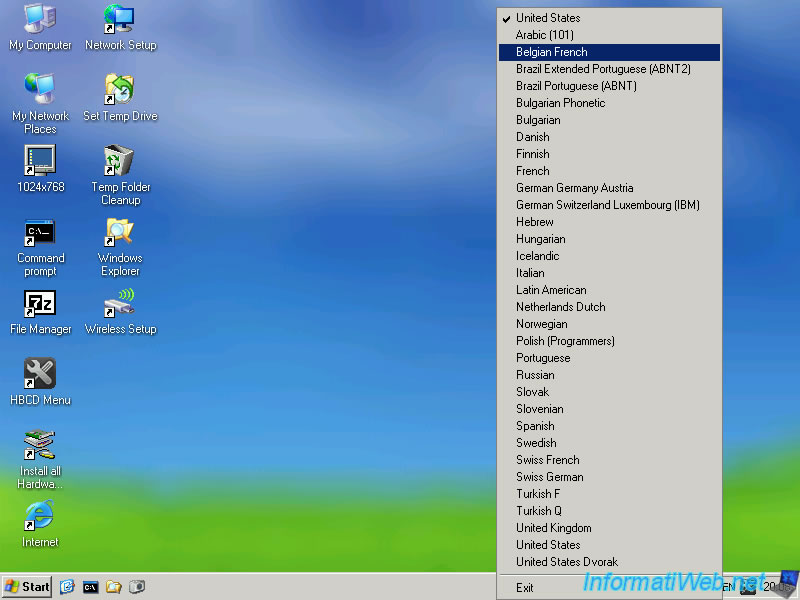 Complete presentation of the features of the Mini XP of Hiren Boot