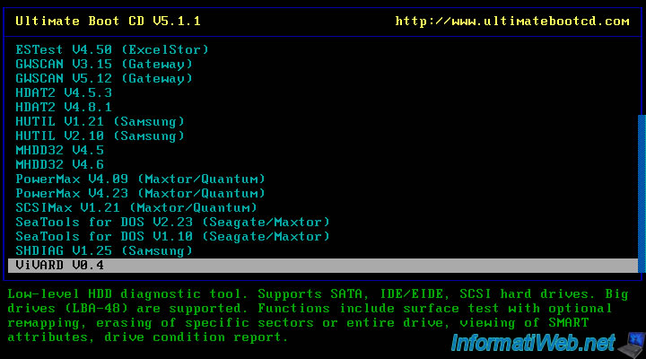 Udgangspunktet røgelse Indflydelse Test your hardware with the Ultimate Boot CD live CD - Live CD - Tutorials  - InformatiWeb