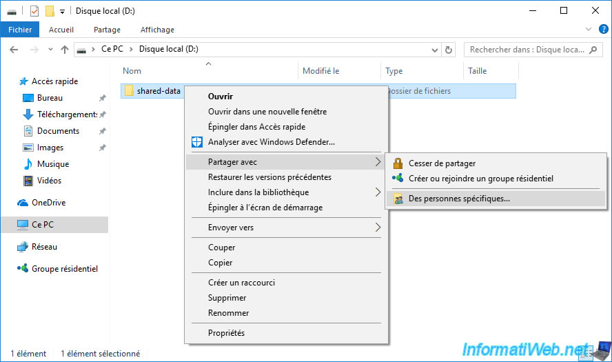 Eerlijkheid dozijn wildernis Simple, advanced, hidden and secure file sharing on Windows 10 and Windows  11 - Page 2 - Windows - Tutorials - InformatiWeb
