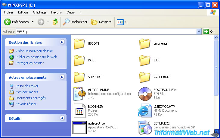 Create bootable USB key to install Windows XP - Windows - Tutorials - InformatiWeb