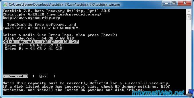 Restaurer Une Partition Supprimee Ou Perdue Grace A Testdisk Windows Tutoriels Informatiweb