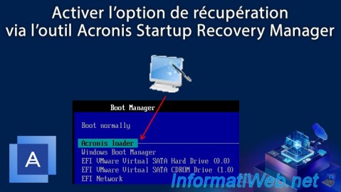 Activer l'option de récupération via l'outil Acronis Startup Recovery Manager d'Acronis True Image (Cyber Protect Home Office)