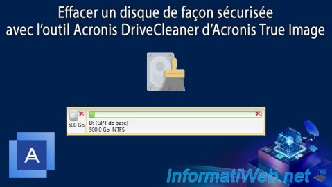 Acronis True Image - Effacement sécurisé d'un disque