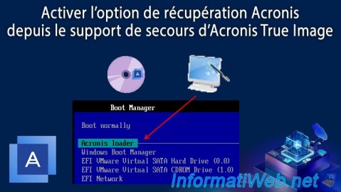 Acronis True Image - Support de secours - Activer l'option de récupération