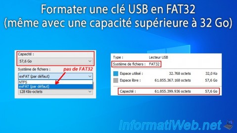 Formater une clé USB en FAT32 (capacité supérieure à 32 Go)
