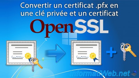 OpenSSL - Convertir un certificat .pfx en une clé privée et un certificat