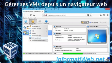 Gérer ses machines virtuelles VirtualBox 6.1 / 6.0 / 5.2 depuis un navigateur web (phpvirtualbox)