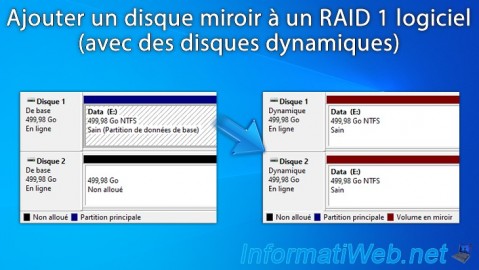 Windows 11 / 10 / 8.1 / 8 / 7 - Ajouter un disque miroir à un RAID 1 logiciel