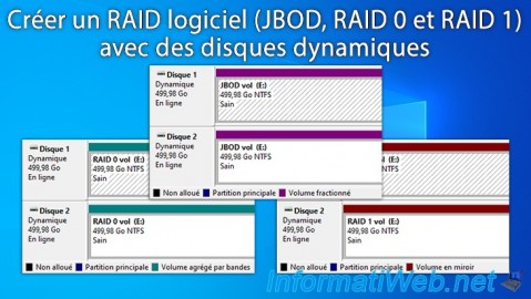 Créer un RAID logiciel (JBOD, RAID 0 et RAID 1) avec des disques dynamiques sous Windows 7 à 11