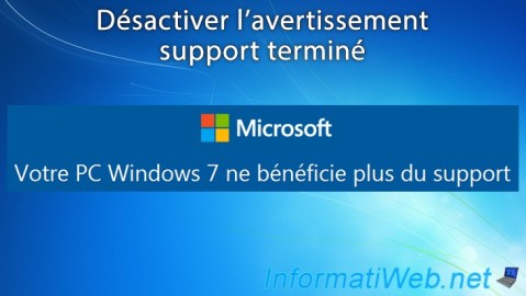 Un avertissement "Votre PC Windows 7 ne bénéficie plus du support" s'affiche