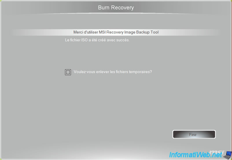 msi burn recovery vs windows recovery