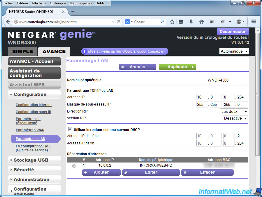 how to setup a static ip address for netgear router